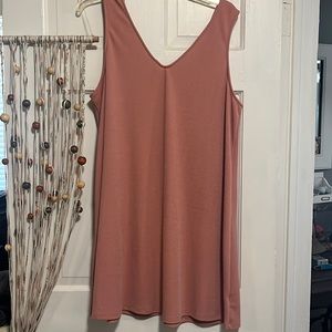 Pink v-neck mini dress